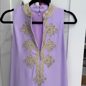 Lilly Pulitzer Lavender Dress with Gold Embellishments